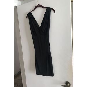NWT~Express Black Plunge Wrap Cocktail Dress Sz Medium